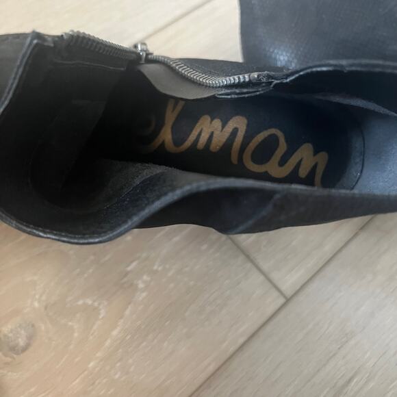 Sam Edelman 'Macon' Women's 6 Black Nubuck Leather Snake Print Ankle Boot - Picture 8 of 9